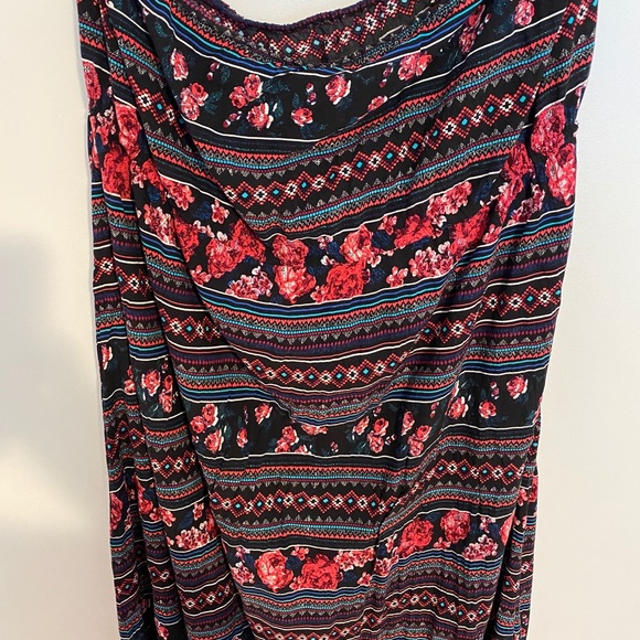 New Look Strapless Pink and Black Floral Maxi - Picture 4 of 7